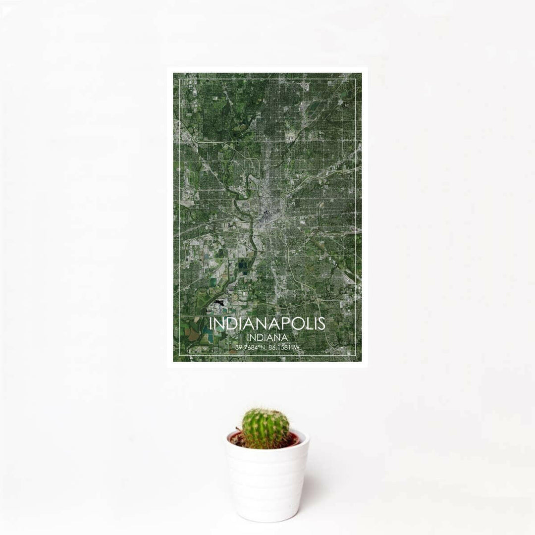 Indianapolis IN Map Print Satellite | Artisans.