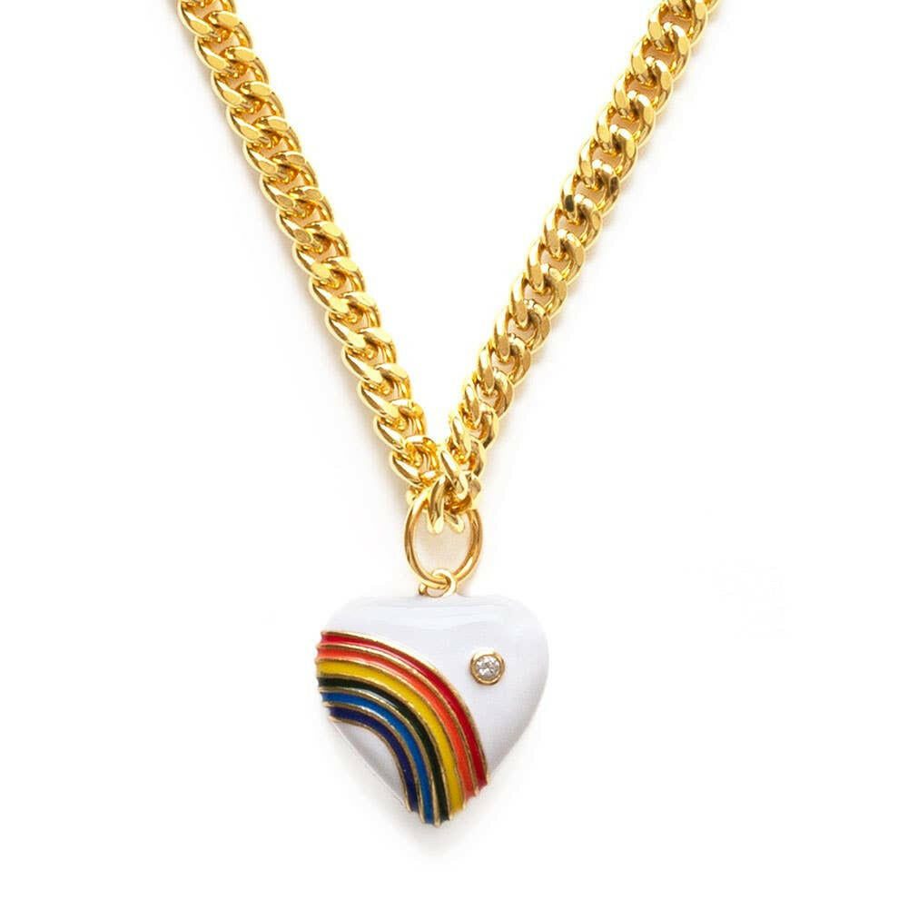 80's Rainbow Heart Necklace | Artisans.