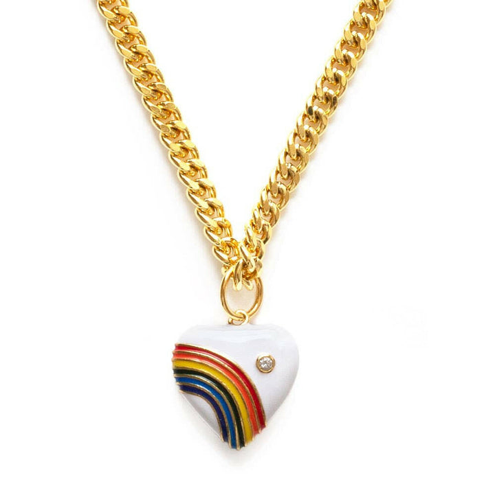 80's Rainbow Heart Necklace | Artisans.