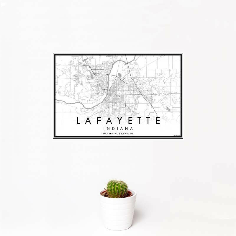 Lafayette IN Map Print Classic | Artisans.