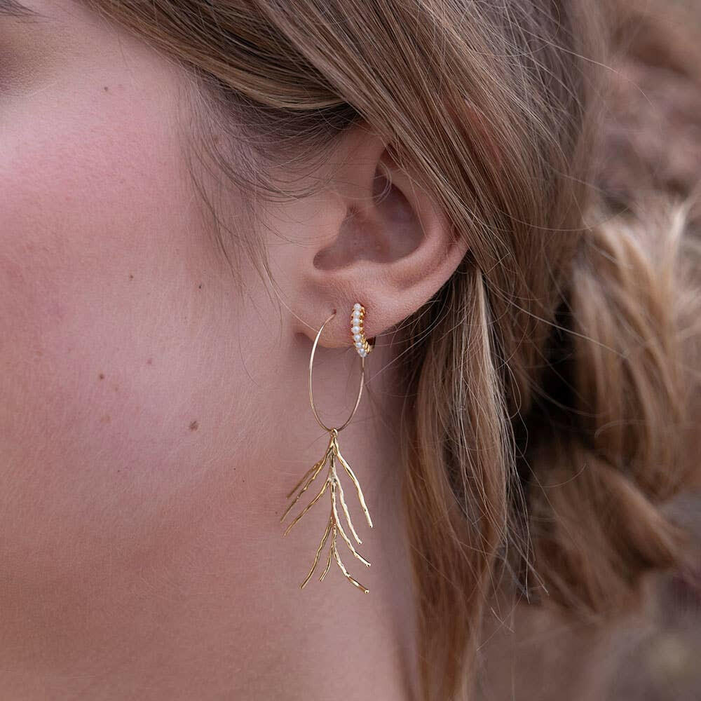 Coral Gold Fill Hoop Earrings