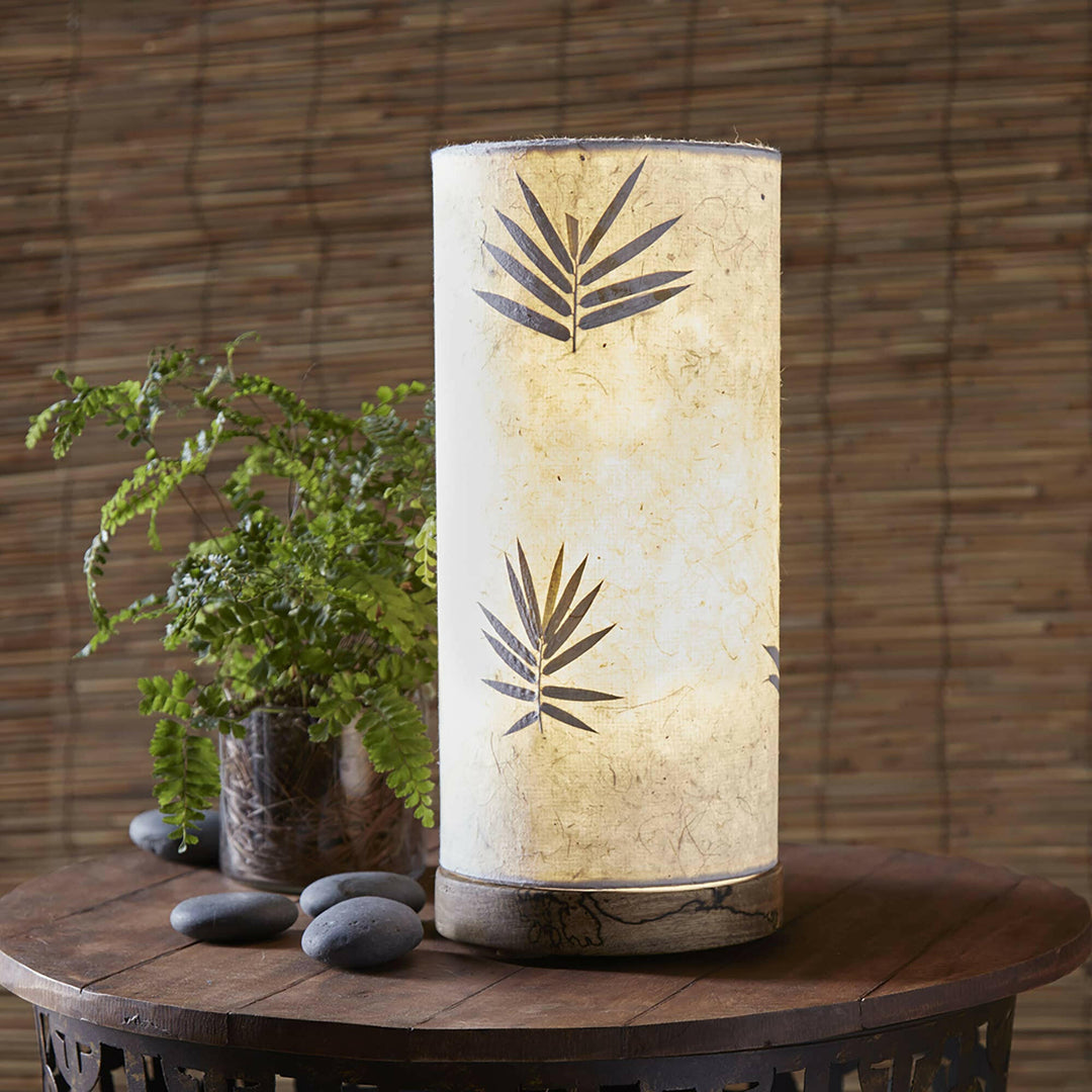 Paper Cylinder Table Lamp Natural, Handmade Paper Shade | Artisans.