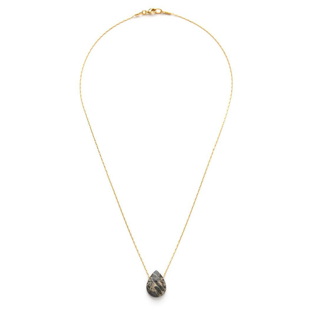 62SW | Spider Web Jasper Teardrop Pendant | Artisans.