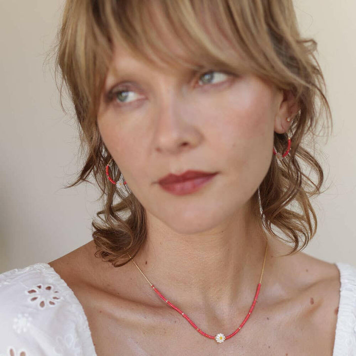 Daisy Miyuki Bead Necklace | Artisans.