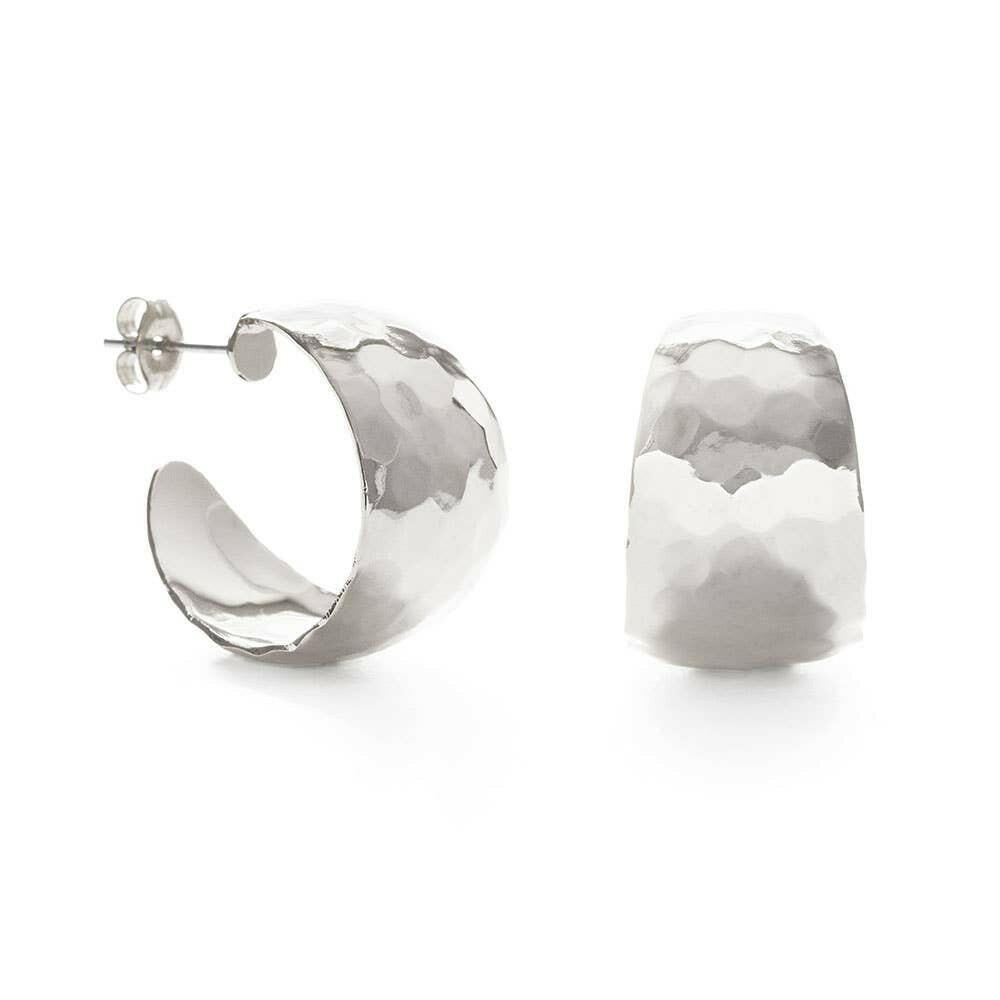 Hammered Vintage Style Hoops | Artisans.