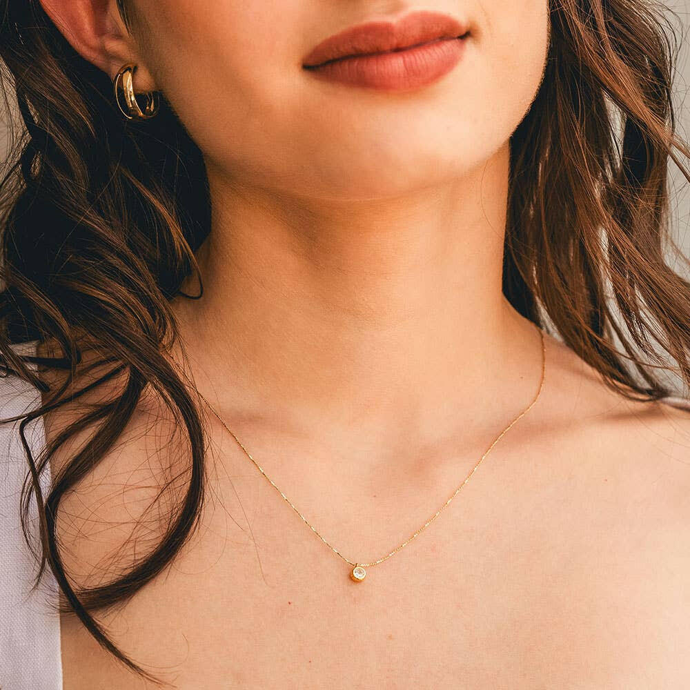 Single 5mm Crystal Pendant Necklace | Artisans.