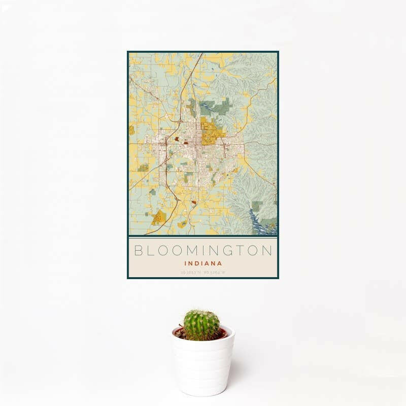 Bloomington IN Map Print Woodblock | Artisans.