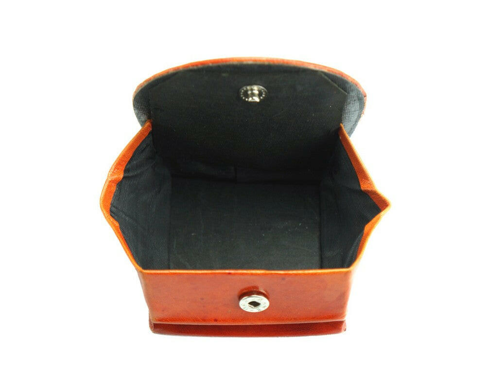 Sassy leather coin purse hiding your spare change like a secret agent with style and flair.