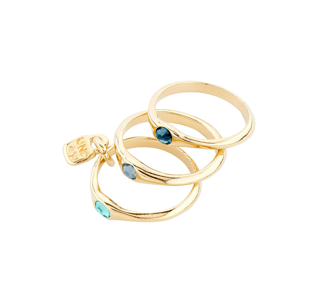 UNOde50 Happy Blue Gold Ring