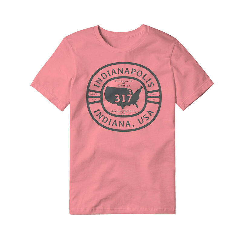 Avenue Clothing Indianapolis 317 Oval T-Shirt salmon