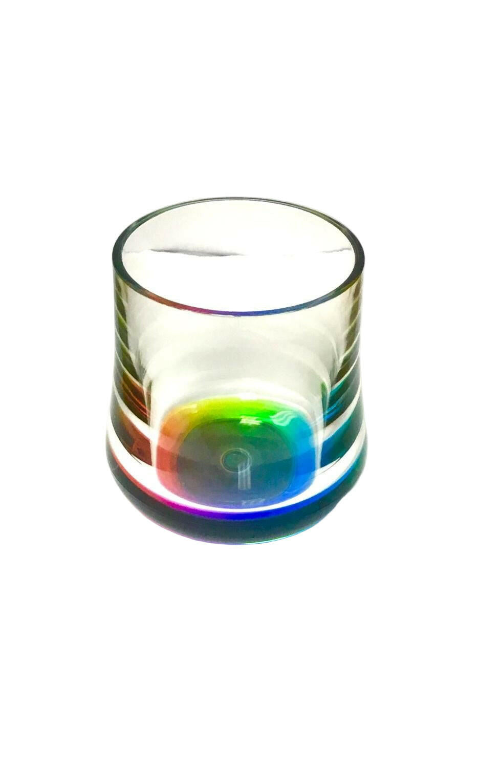 Glass with rainbow gradient on a white background