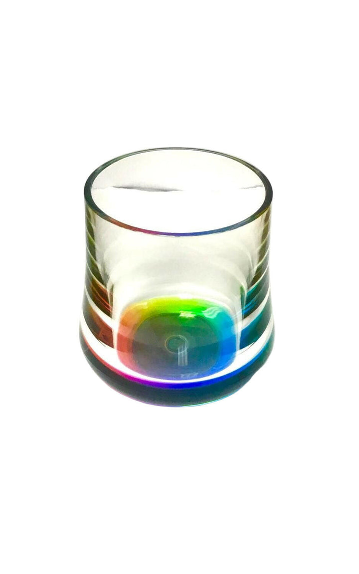 Glass with rainbow gradient on a white background