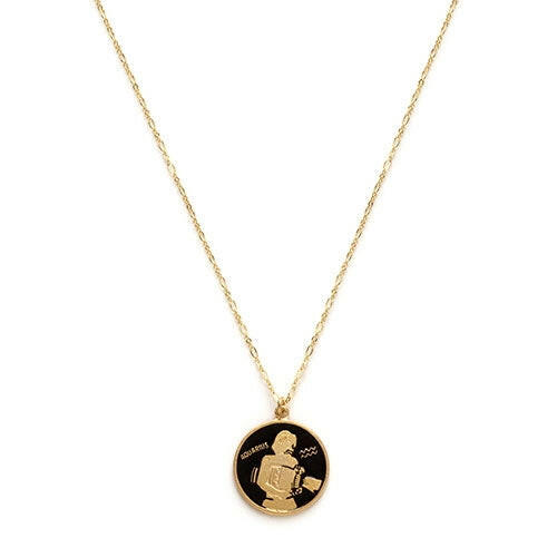 Zodiac Black Enamel Necklace — Astrology Collection