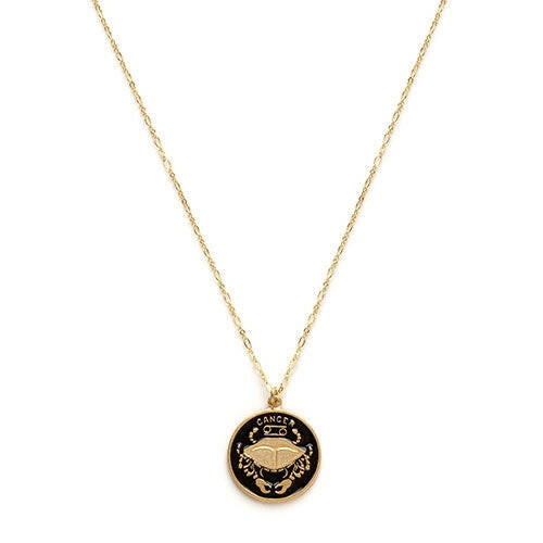 Zodiac Black Enamel Necklace — Astrology Collection