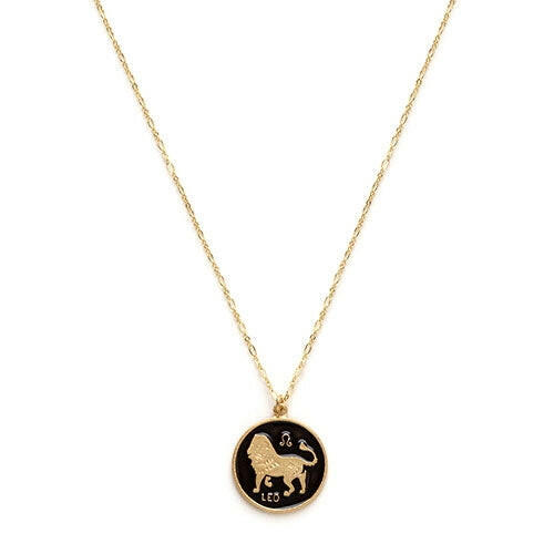 Zodiac Black Enamel Necklace — Astrology Collection