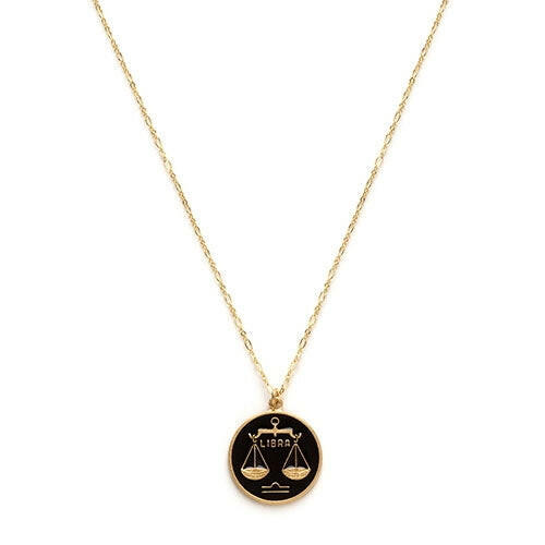 Zodiac Black Enamel Necklace — Astrology Collection