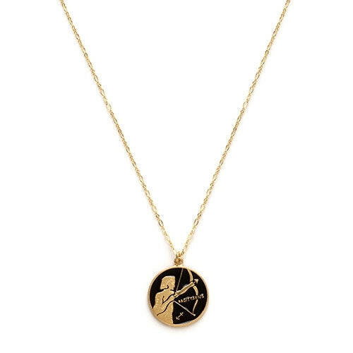 Zodiac Black Enamel Necklace — Astrology Collection
