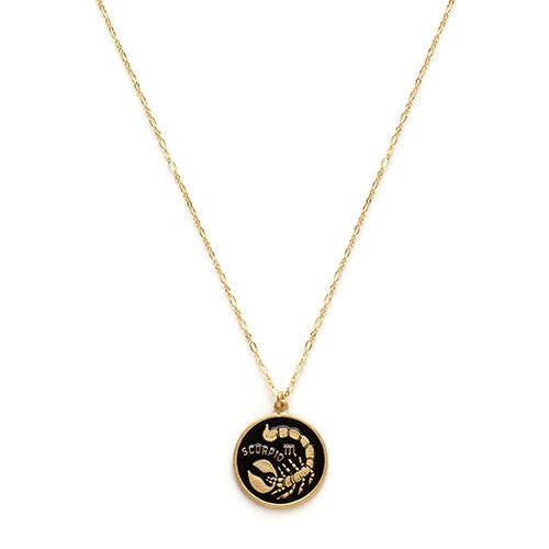 Zodiac Black Enamel Necklace — Astrology Collection