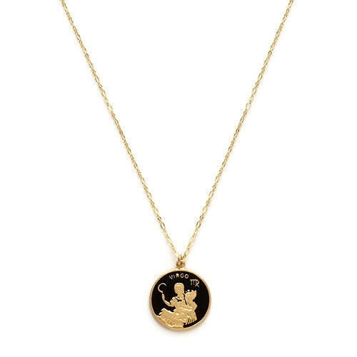 Zodiac Black Enamel Necklace — Astrology Collection